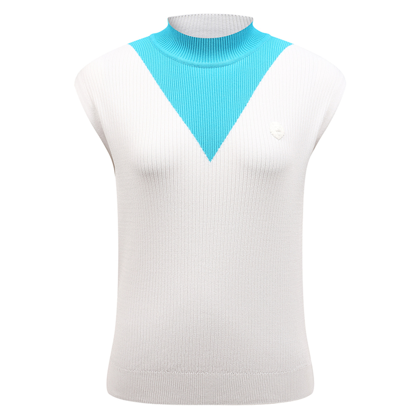 Ribbed-knit intarsia H-neck vest_V21C1SV113_WH