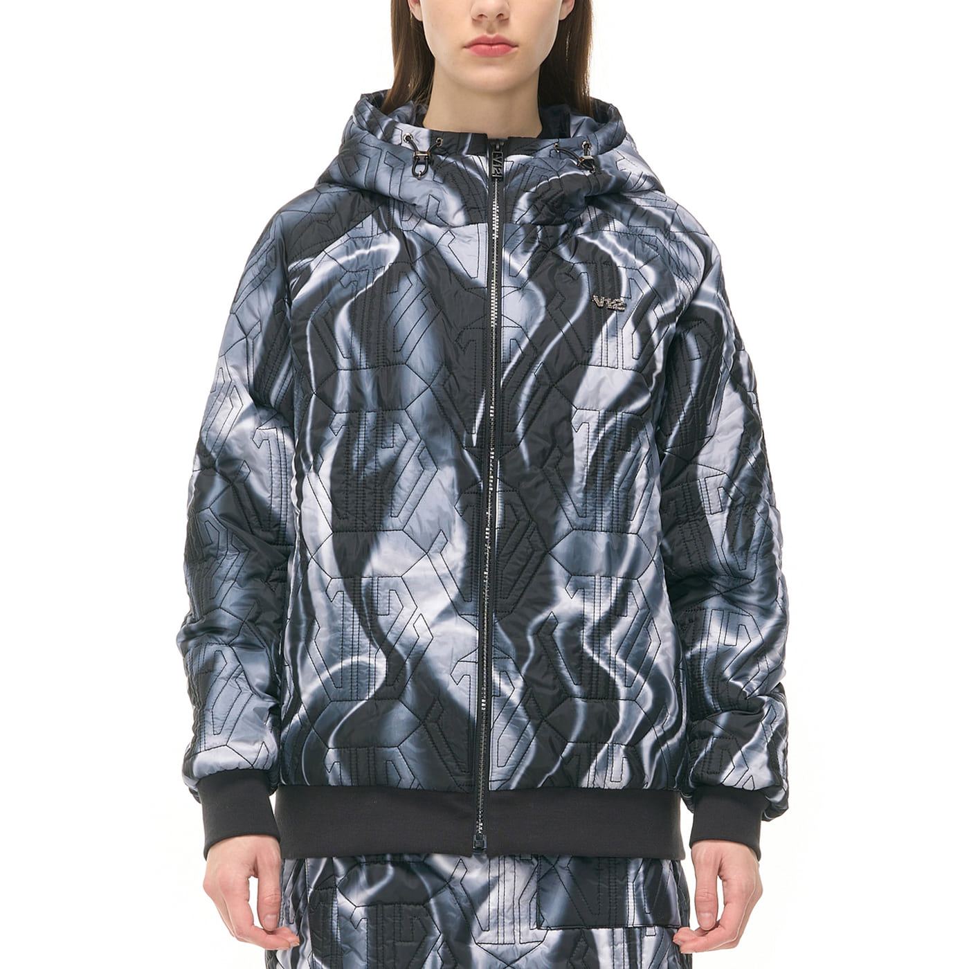 LOGO QUILTED PUFFER_BK